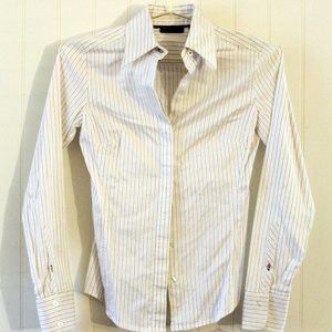 New York & Co ✤ Striped Collar Button Blouse